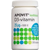 Apovit D3-Vitamin 25 µg, 200 stk.